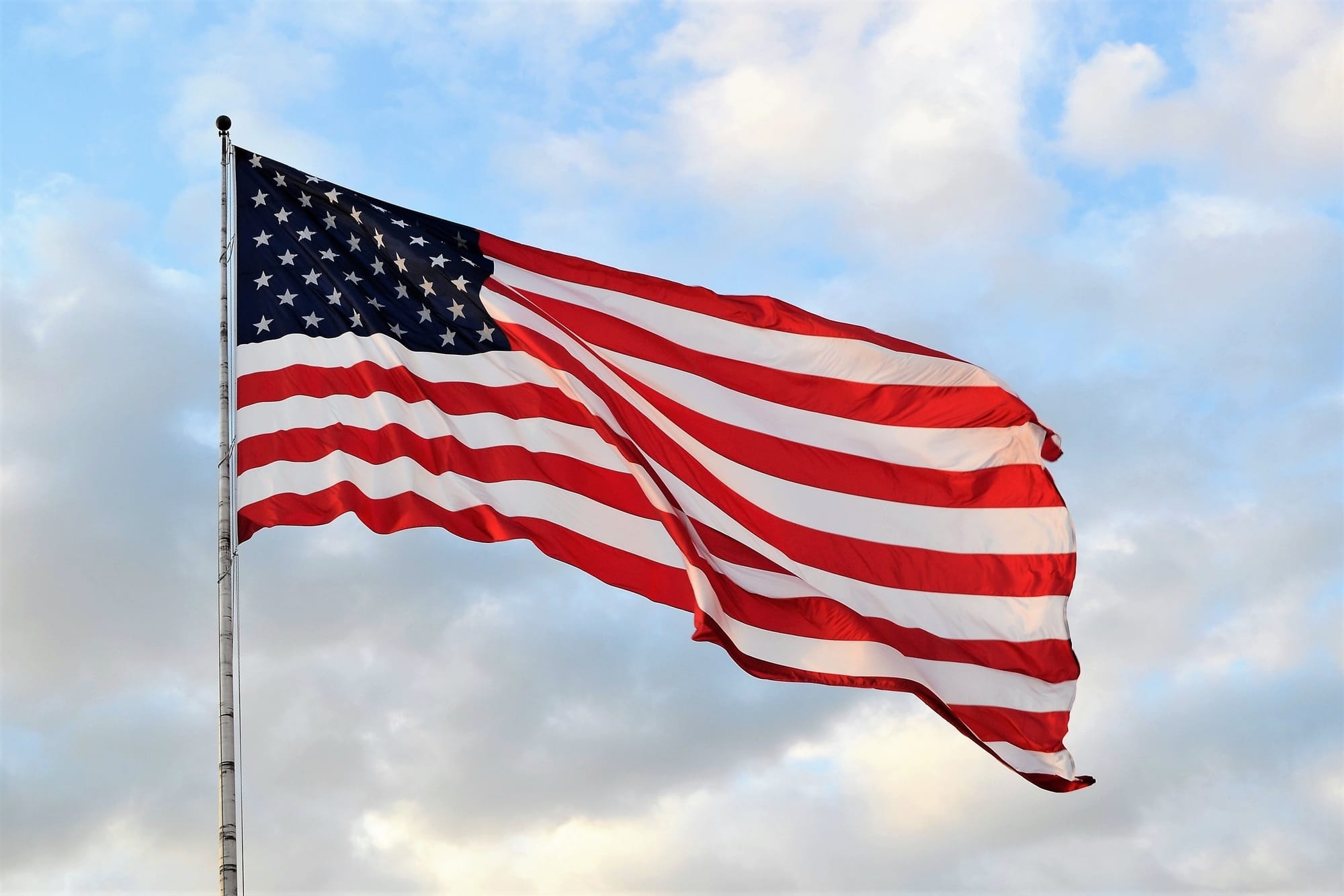 Waving American flag